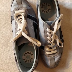 Lucky Brand Blue Leather Skate Sneakers Sz 10